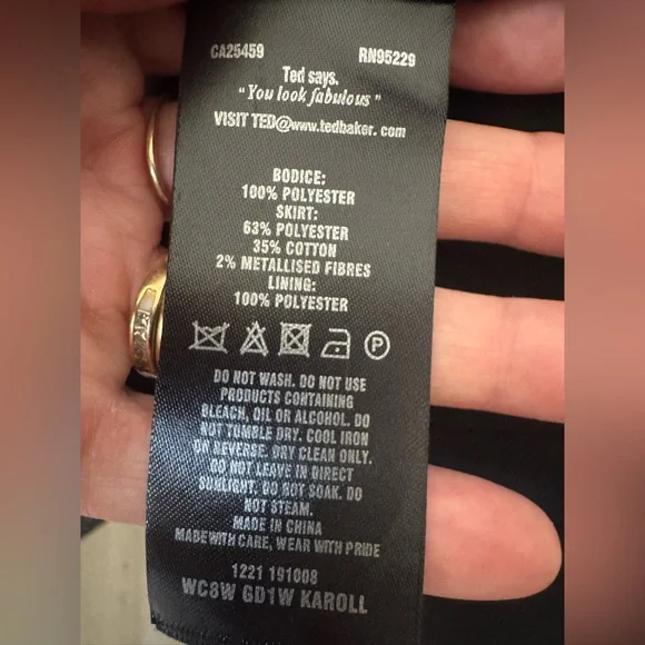 Ted Baker Black and White Midi Dress - Picture 10 of 16